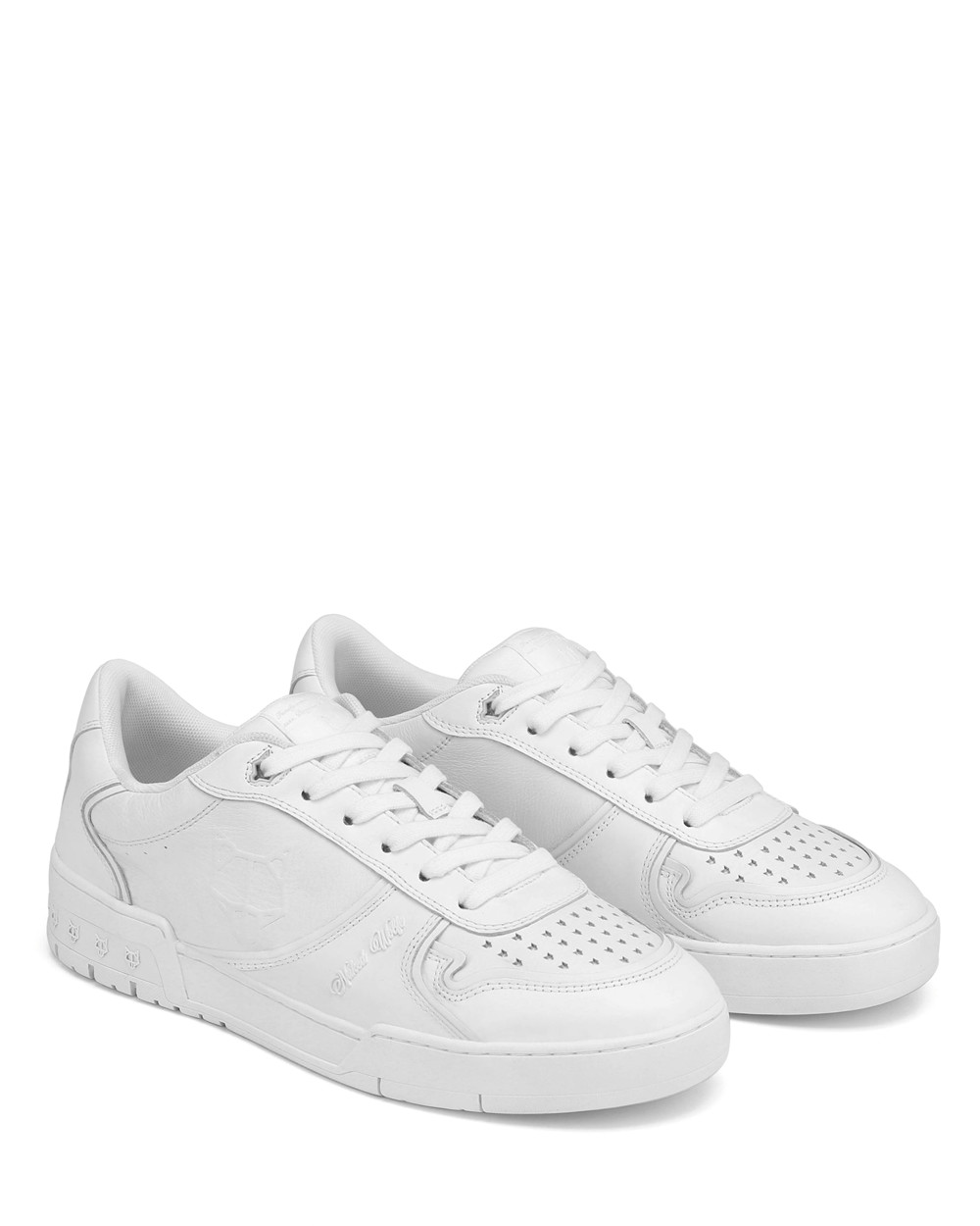 Naked Wolfe Transmission White Leather Sneakers | 3705-BCDIX