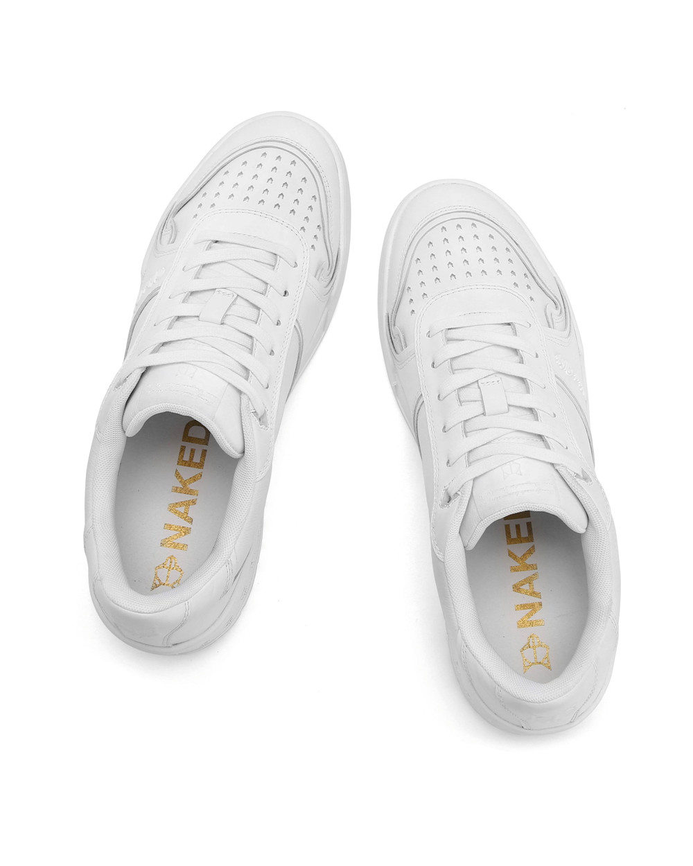 Naked Wolfe Transmission White Leather Sneakers | 3705-BCDIX