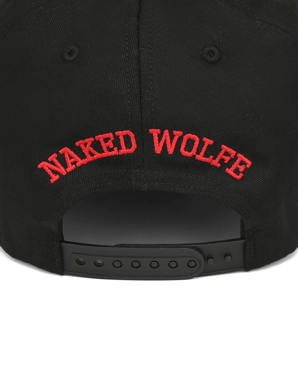 Naked Wolfe Varsity Unconstructed Cap Black/Red Hats | 2094-UJWBY