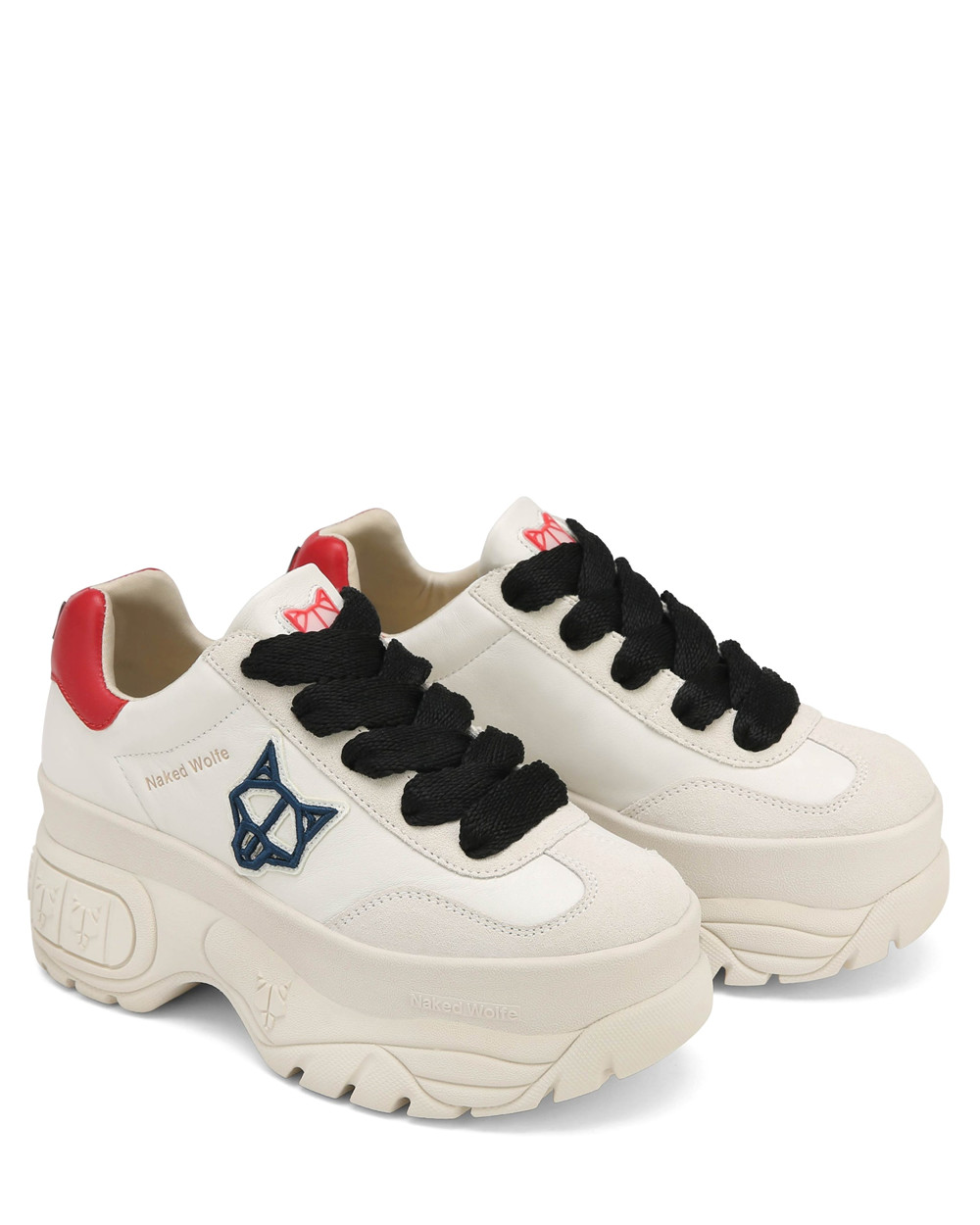 Naked Wolfe Warrior Off White Leather Sneakers | 8421-TOGHU