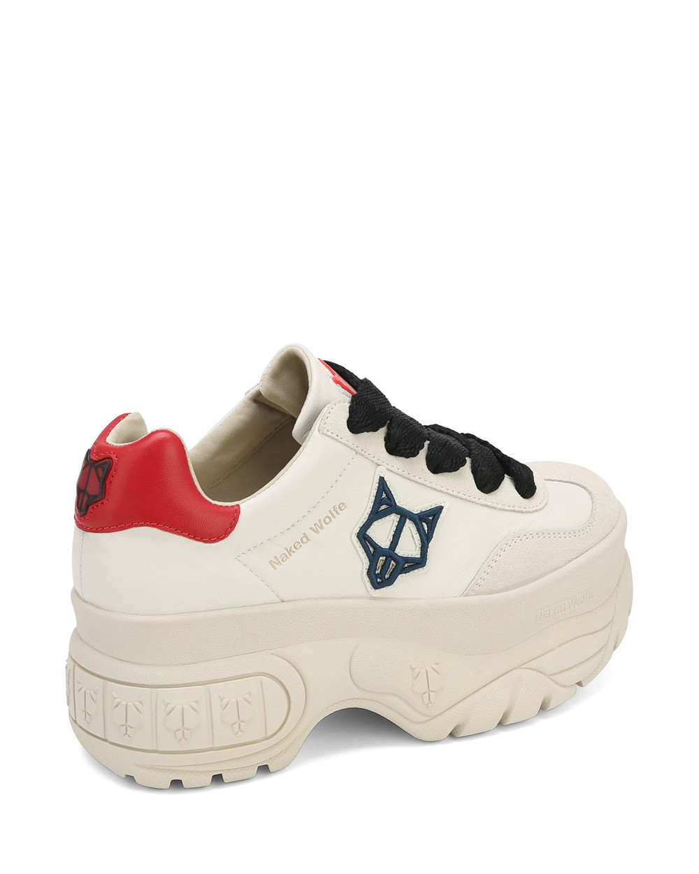 Naked Wolfe Warrior Off White Leather Sneakers | 8421-TOGHU