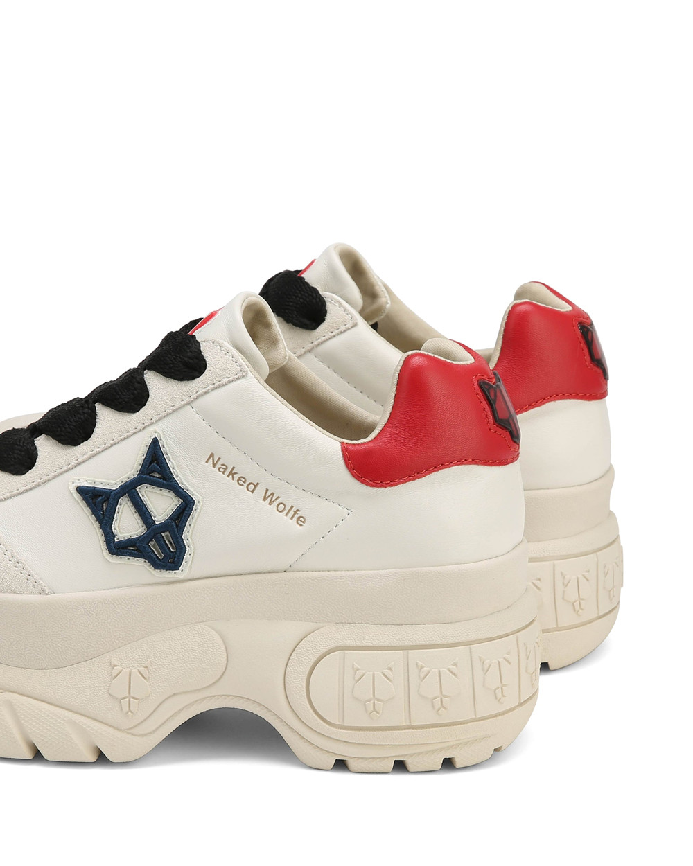 Naked Wolfe Warrior Off White Leather Sneakers | 8421-TOGHU