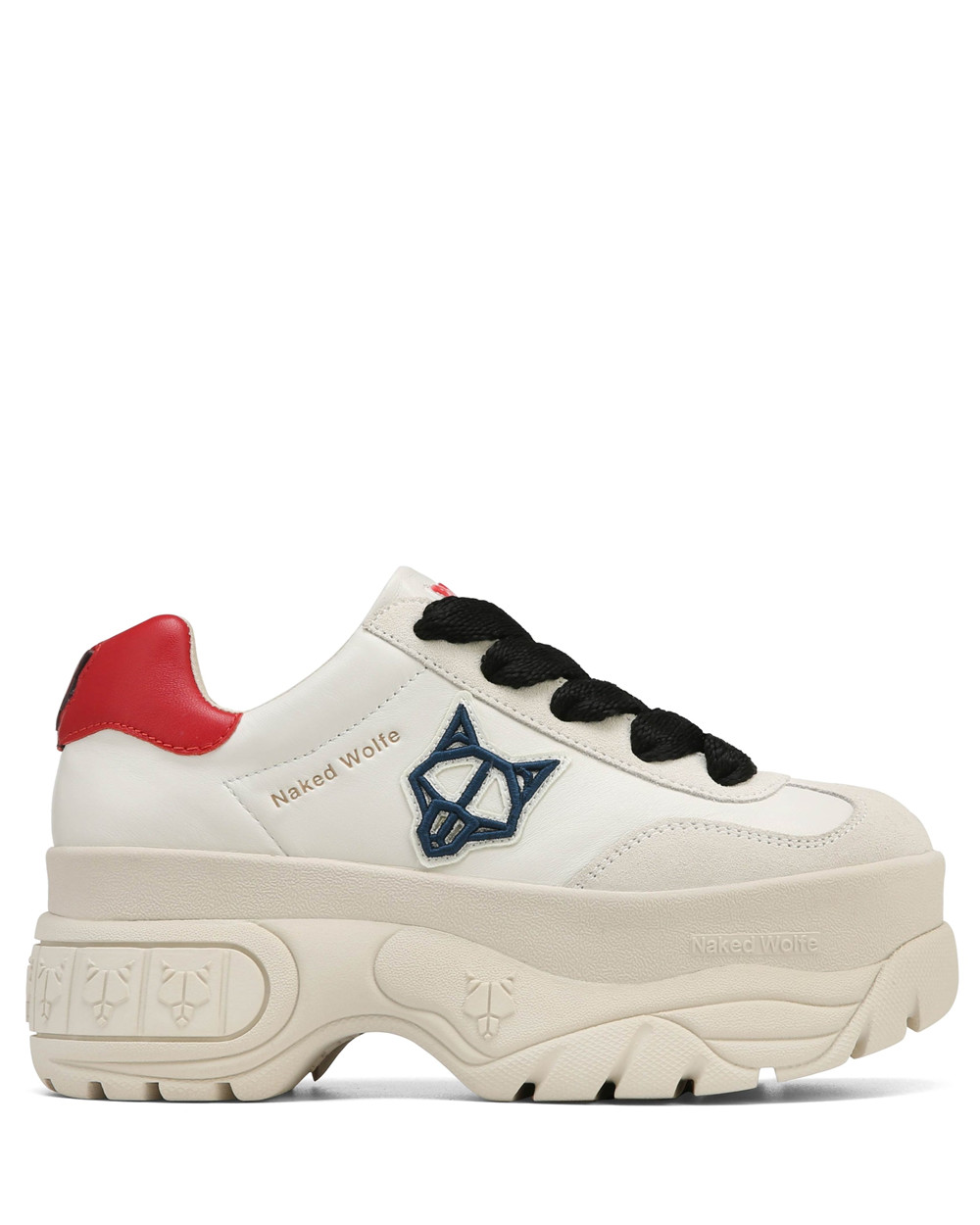 Naked Wolfe Warrior Off White Leather Sneakers | 8421-TOGHU