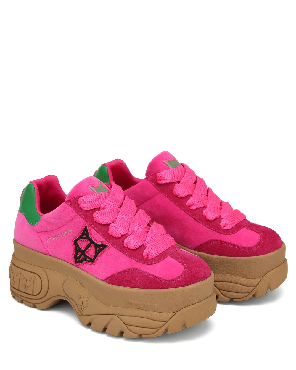 Naked Wolfe Warrior Pink Velvet Sneakers | 4051-CIPAJ