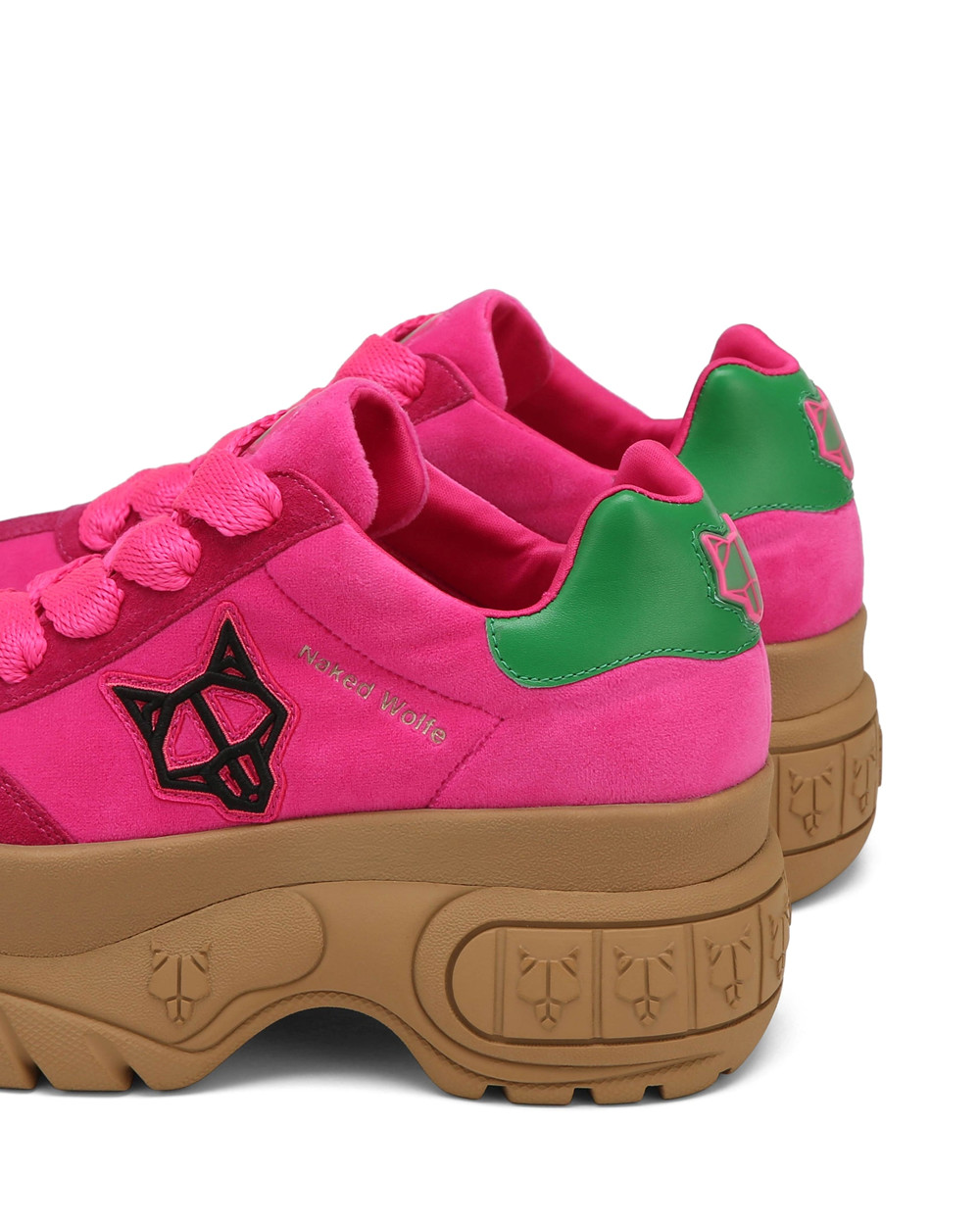 Naked Wolfe Warrior Pink Velvet Sneakers | 4051-CIPAJ