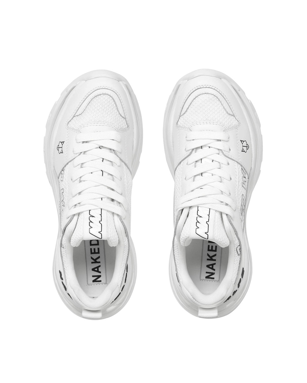 Naked Wolfe Wind White Sneakers | 7458-FGMLH