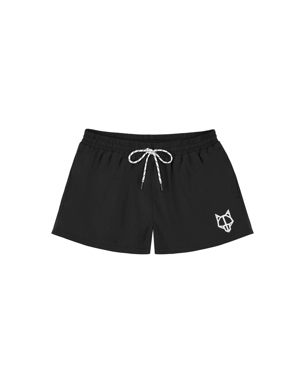 Naked Wolfe Wolfe Head Swim Shorts Black Shorts | 9320-MHJDS