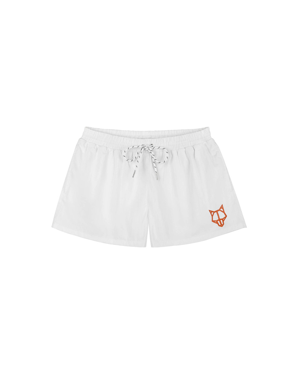 Naked Wolfe Wolfe Head Swim Shorts White Shorts | 9281-RZPJN