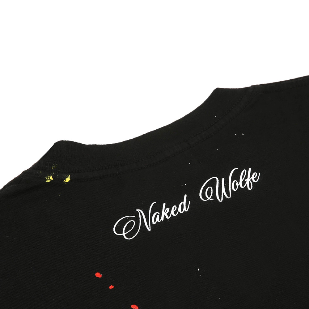 Naked Wolfe Wolfe T-Shirt Black Paint Splatter T-Shirt | 8935-JGKWM