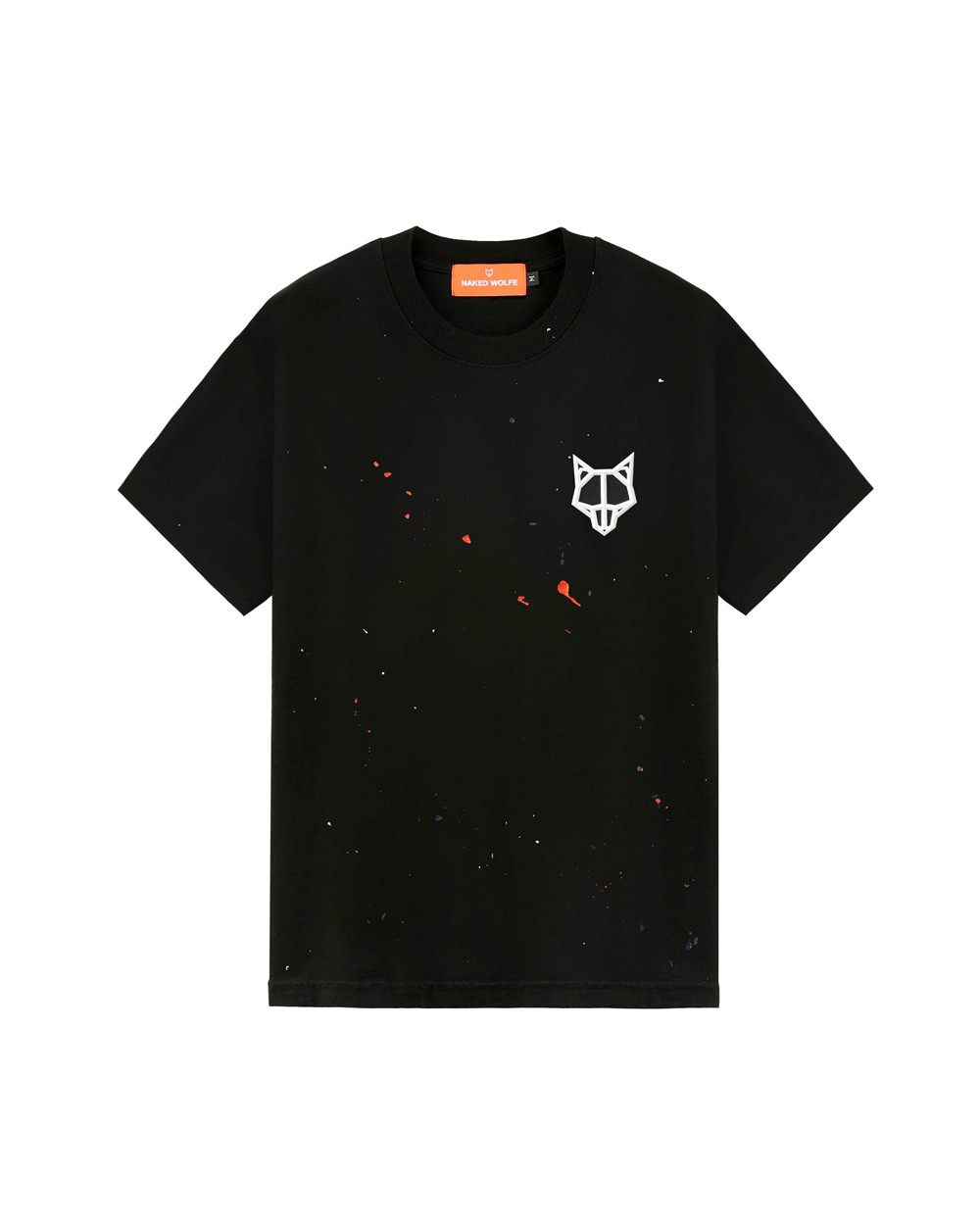 Naked Wolfe Wolfe T-Shirt Black Paint Splatter T-Shirt | 8935-JGKWM