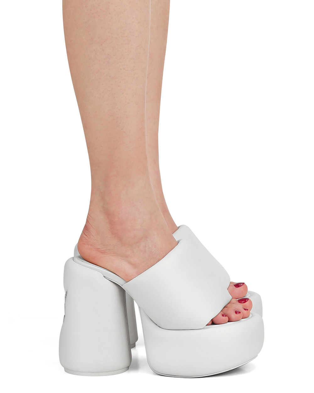 Naked Wolfe Wow White Heels | 1259-UQTDR