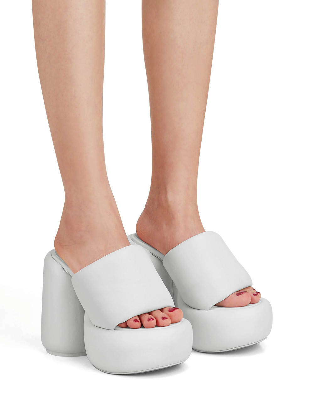 Naked Wolfe Wow White Heels | 1259-UQTDR